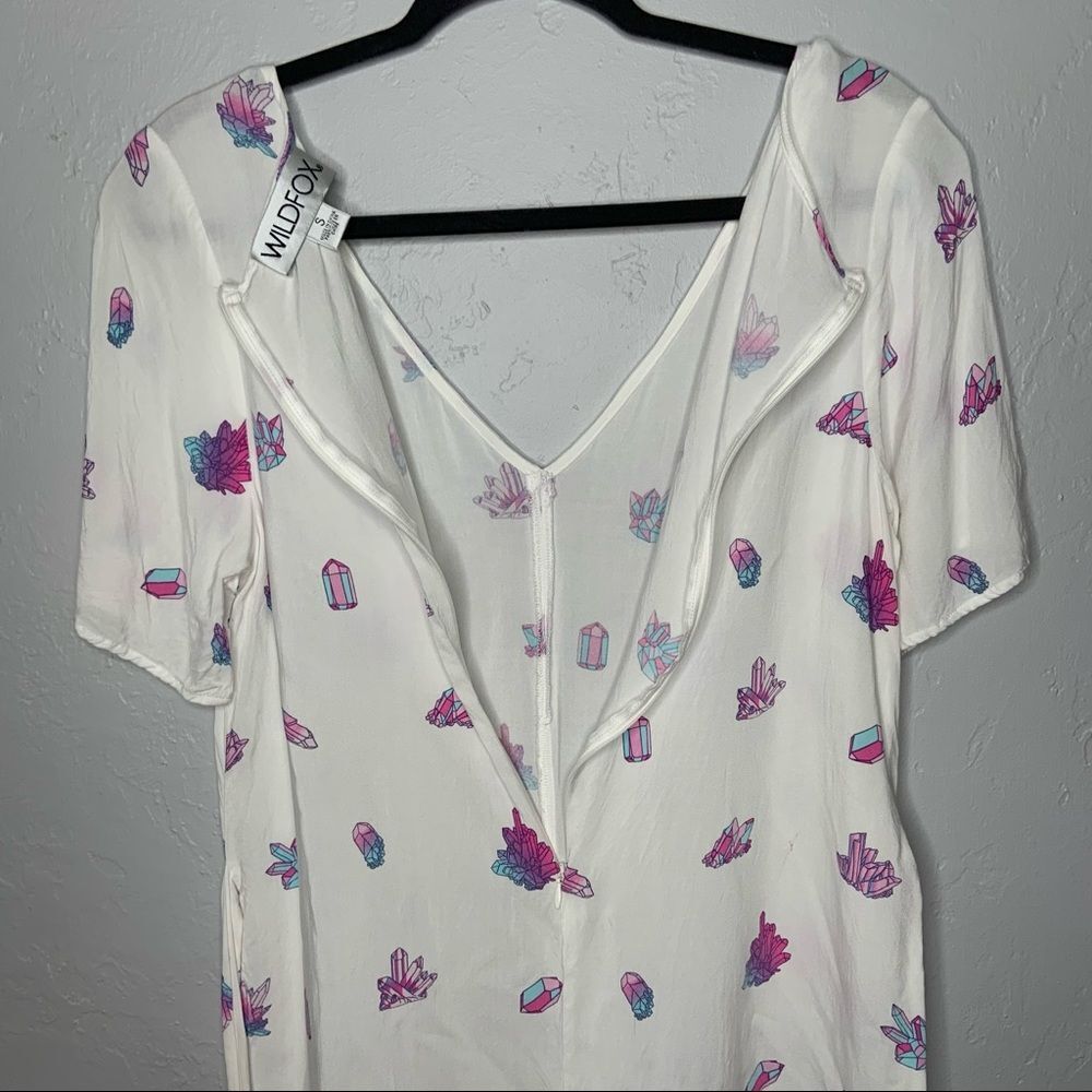 Sz Small Wildfox White Neon Purple Crystal Romper - Picture 3 of 12